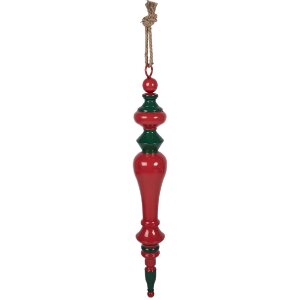 Clayre & Eef kerstdecoratie hanger rood-groen...