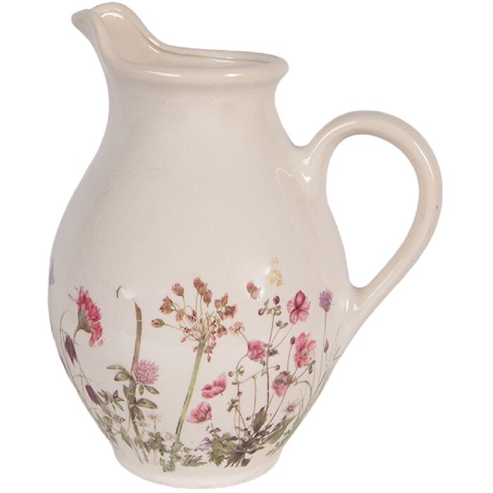 Clayre & Eef Kanne beige roze 21x16x25 cm