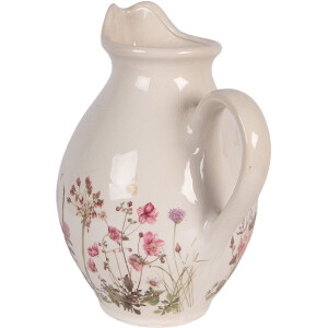 Clayre & Eef Kanne beige roze 21x16x25 cm