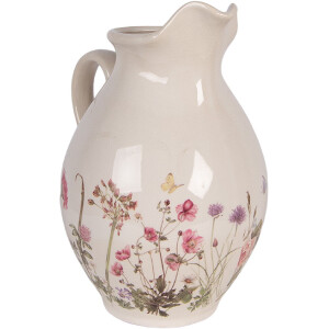 Clayre & Eef Kanne beige roze 21x16x25 cm