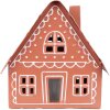 Clayre & Eef kerstdecoratie huis met LED bruin-wit 23x18x23 cm