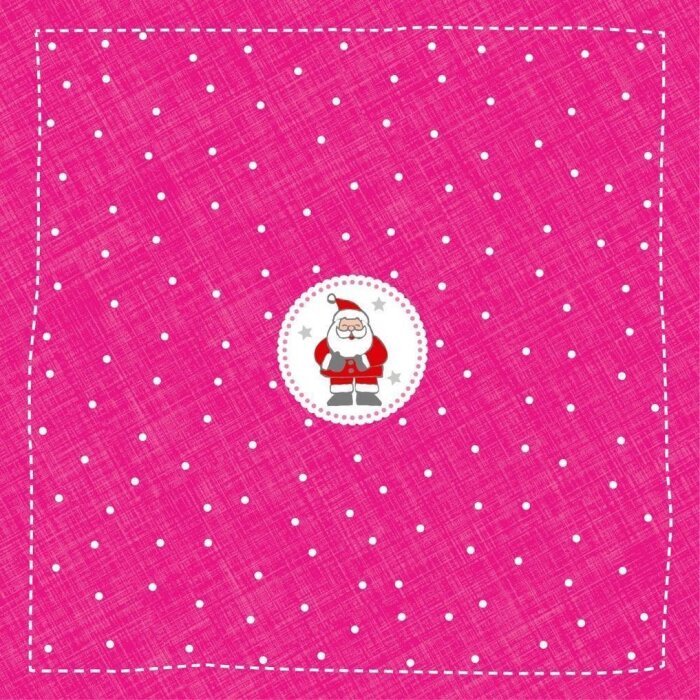Papieren Servetten Kerstman-Mini-Roze
