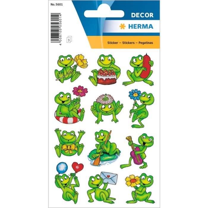 herma decoratieve etiketten decor kikkers 3 vellen