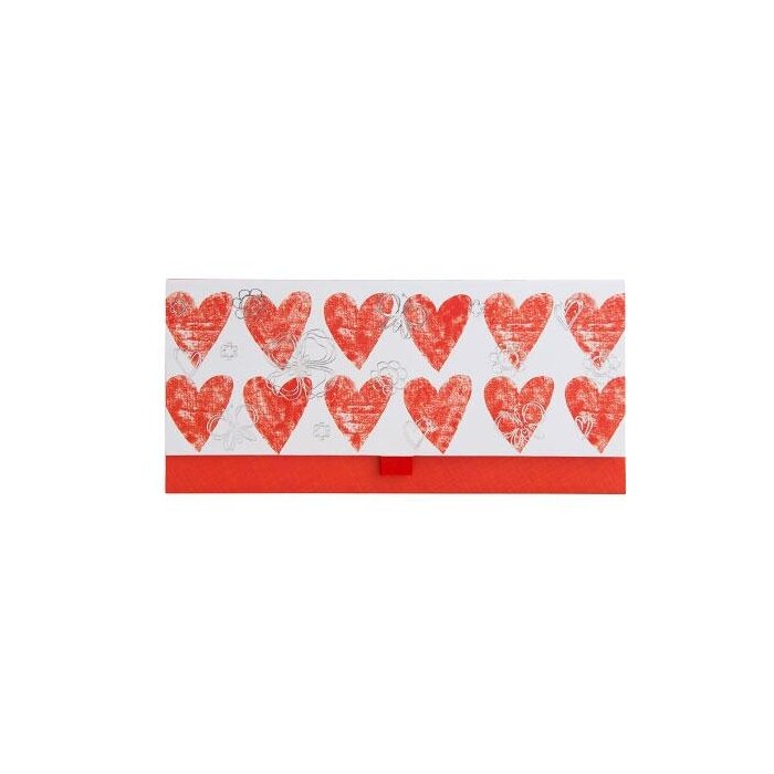 Artebene Geld Envelop Harten-Rood-Zilver