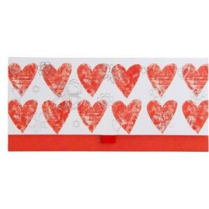 Artebene Geld Envelop Harten-Rood-Zilver