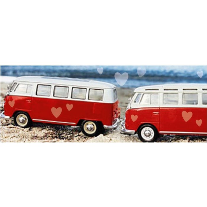 Artebene Kaart Bus op het strand-21x8 cm