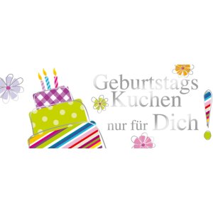 Artebene Kaart Embossing-Verjaardagstaart-21x8 cm