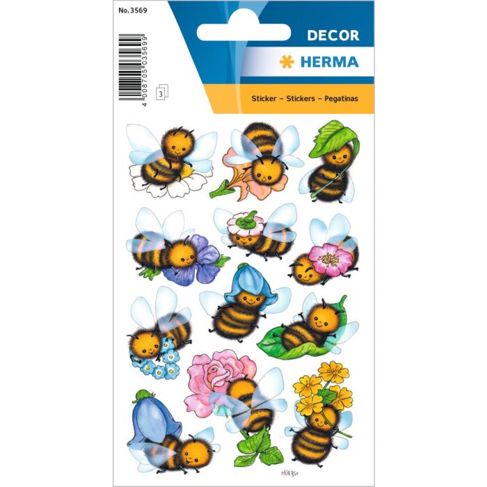 herma stickers decoratieve etiketten decor Grappige Bijen