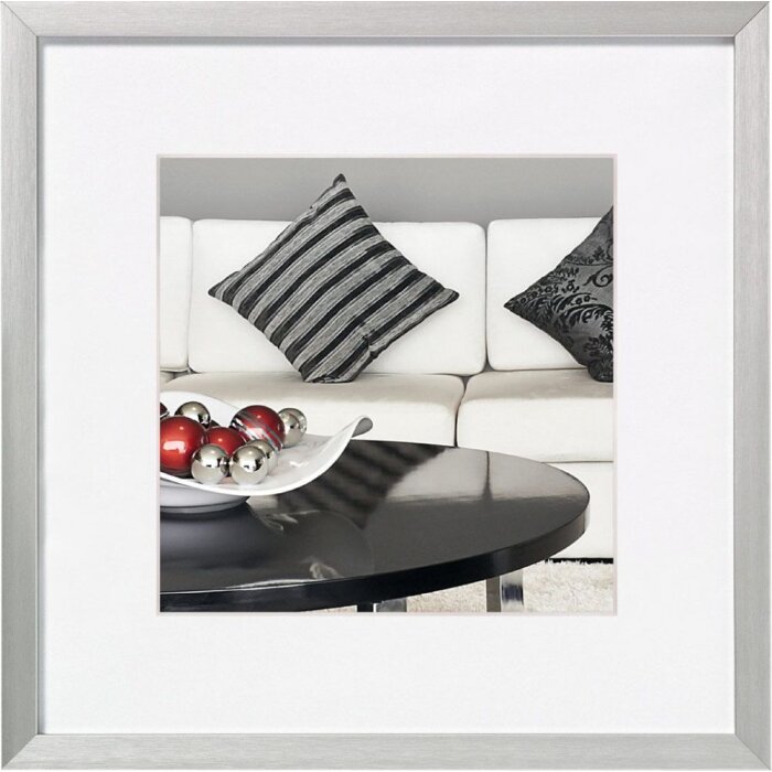 Walther Alu lijst Stoel 20x20 zilver met passepartout 15x15 cm