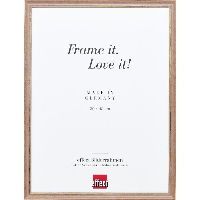 Effect Massief Houten Fotolijst 25x50 cm, Nußbruin met Museumsglas