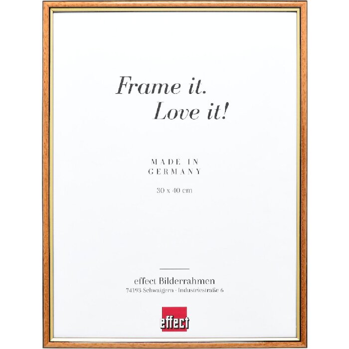 Effect Holzrahmen Profil 23, honingkleur, 25x50 cm, houten fotolijst met museumsglas