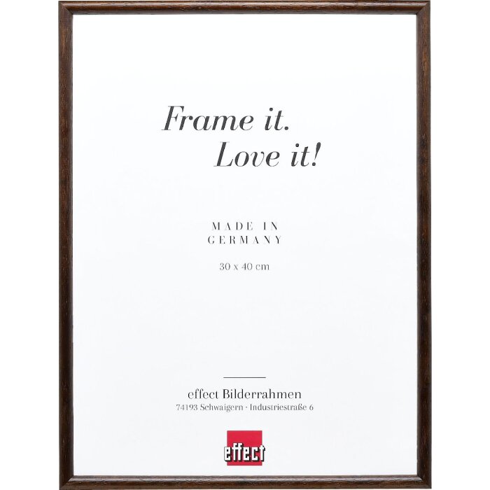 Effect Holz-Bilderrahmen Profil 20 donkerbruin 25x50 cm kunstglas