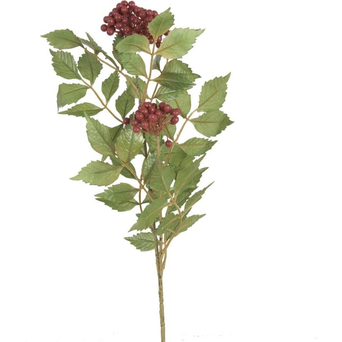 Decoratie tak met bessen rood 74 cm