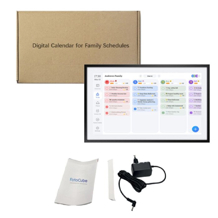 Fotocube PW156-CA digitale foto-afbeeldingsscherm zwart 15,6 inch met touchscreen en kalender