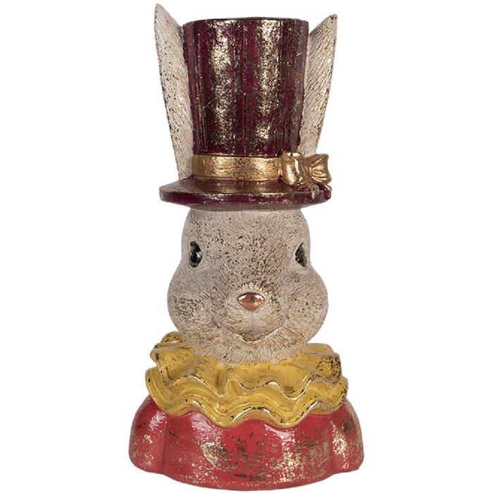 Clayre & Eef Decoratief Konijn Beige/Roze 16x13x29 cm