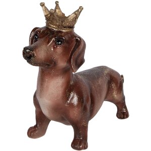 Clayre & Eef Decoratief Beeld Hond Bruin 35x14x28 cm