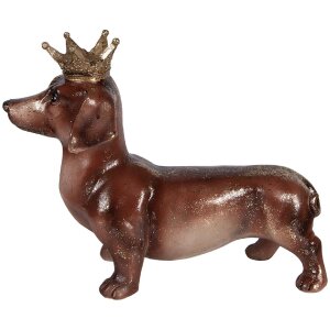 Clayre & Eef Decoratief Beeld Hond Bruin 35x14x28 cm
