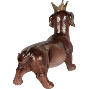 Clayre & Eef Decoratief Beeld Hond Bruin 35x14x28 cm