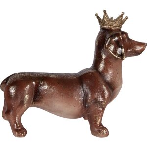 Clayre & Eef Decoratief Beeld Hond Bruin 35x14x28 cm
