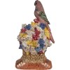 Clayre & Eef decoratief beeld kat met vogel, wit-goud, 24x21x40 cm