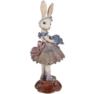 Clayre & Eef decoratief konijn ballerina beige blauw...