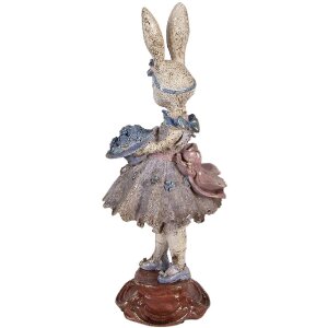 Clayre & Eef decoratief konijn ballerina beige blauw roze 35 cm