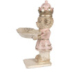 Clayre & Eef Decoratief Leeuwenbeestje met Schaal Beige Roze 14x13x24 cm