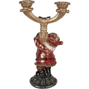 Clayre & Eef kerstman-kandelaar, goud, 17x10x28 cm