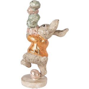 Clayre & Eef Decoratief Kaninje met IJs beige oranje 16x10x28 cm