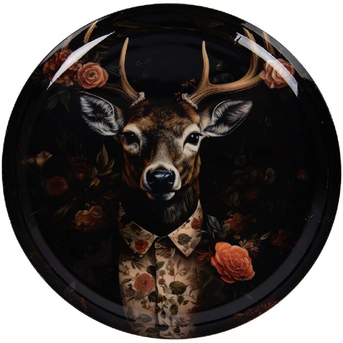 Clayre & Eef 66415 decoratieve schaal zwart-bruin Ø 28x3 cm