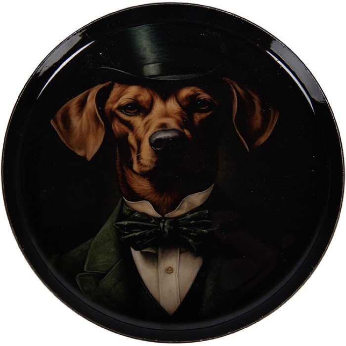 Clayre & Eef 66418 tafeluntersetser Ø 11 cm zwart-groen edelstaal