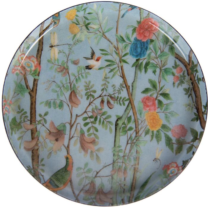 Clayre & Eef 66424 Tafelonderzetter Ø 11 cm Blauw-Groen Staal-Keramiek