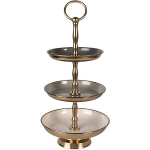 Clayre & Eef plankenrek Ø 18x35 cm beige-goud,...