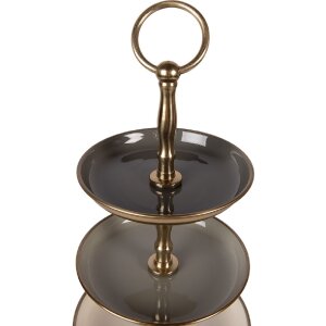 Clayre & Eef plankenrek Ø 18x35 cm beige-goud, 3 planken, ijzer