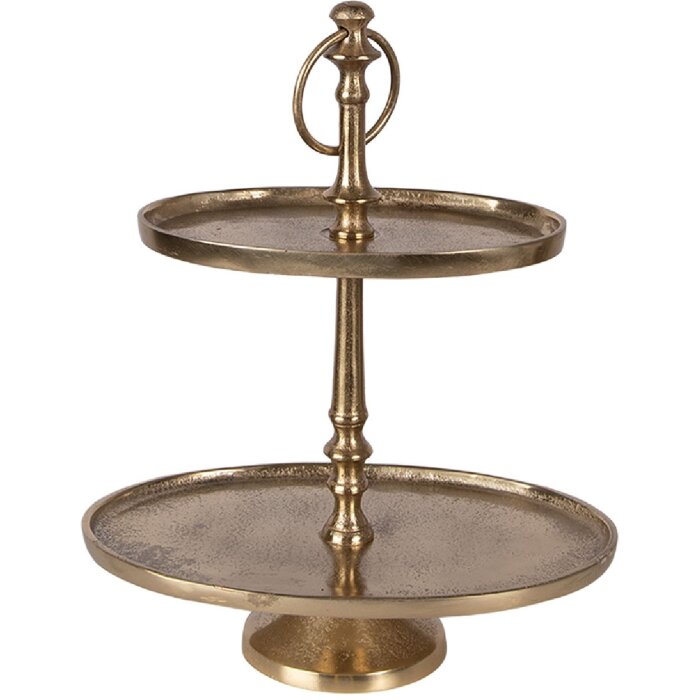 Clayre & Eef moderne minimalistische etagere van aluminium 27x18x34 cm