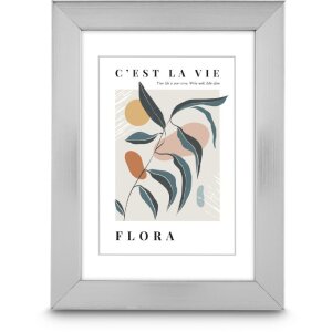 Hama Kunststoflijst Flora 10x15-30x40 cm, Kontrastgrijs, Zilver, Staal, Wit