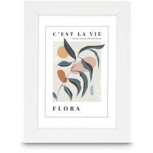 Hama Kunststoflijst Flora 10x15-30x40 cm, Kontrastgrijs, Zilver, Staal, Wit