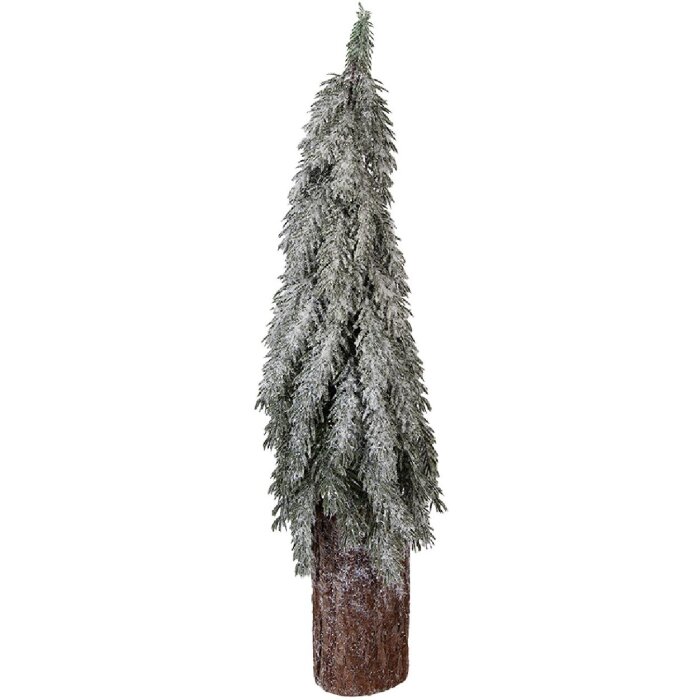 Clayre & Eef kunstmatige kerstboom groen-wit Ø 18x57 cm