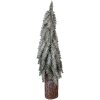 Clayre & Eef kunstmatige kerstboom groen-wit Ø 18x57 cm