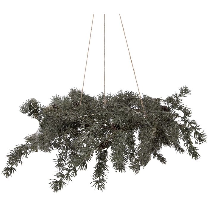 Clayre & Eef Kerstkrans met LED, Ø 60x8 cm, 3xAA batterijen