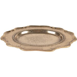 Clayre & Eef Decoratieve Schaal Goud 31x22x3 cm