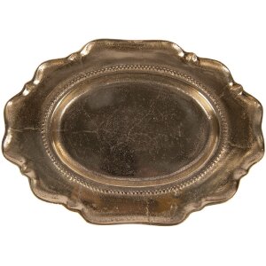 Clayre & Eef Decoratieve Schaal Goud 31x22x3 cm
