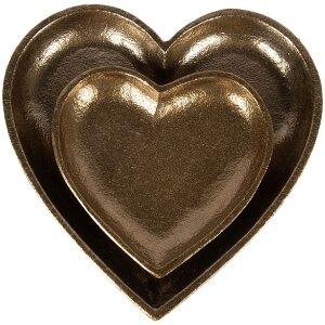 Clayre & Eef Decoratieve Schaal 21x21x2 cm Goud