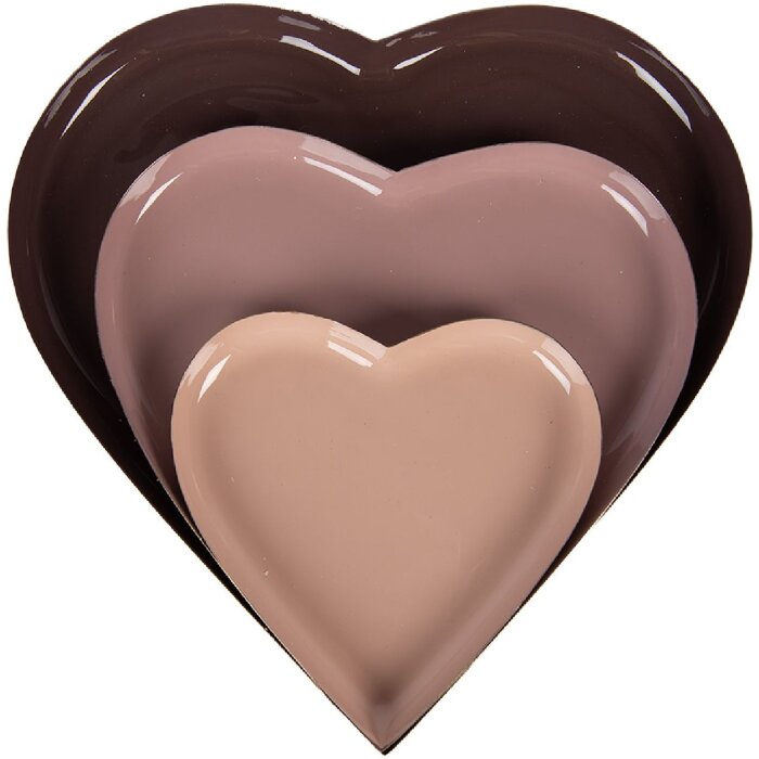 Clayre & Eef 6Y5974 Decoratieve Schalen Set Roze Ø 24/19/13 cm