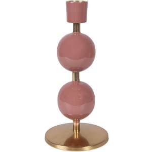 Clayre & Eef roze-goud kandelaar Ø 9x19 cm...