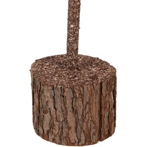 Clayre & Eef 50840 kerstboom kunststof wit/bruin Ø10x60 cm houten basis