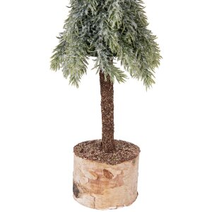 Clayre & Eef 66427 Kunstkerstboom groen-wit Ø 10x35 cm