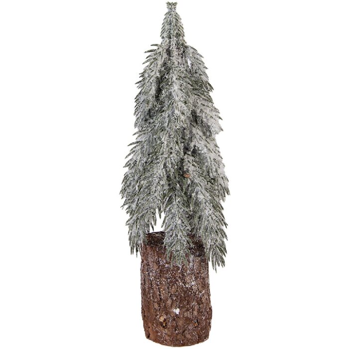 Clayre & Eef 66429 Kunstkerstboom groen-wit Ø 12x32 cm