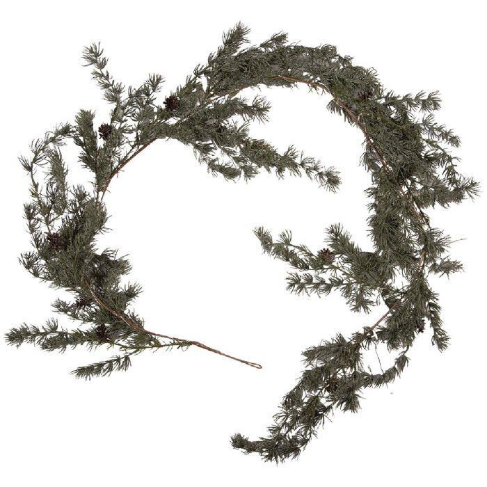 Clayre & Eef 66431 decoratieve girlande met LED, groen, 20x7x180 cm