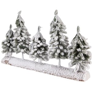 Clayre & Eef 66434 Kerstboomdecoratie 40x8x25 cm wit-groen